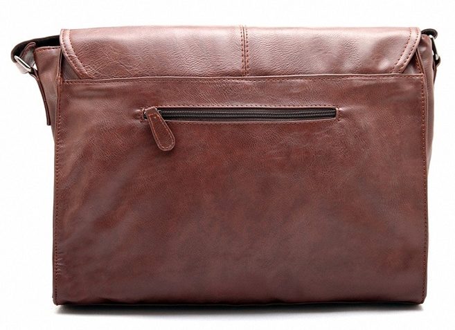 Zebella vintage leather briefcase back
